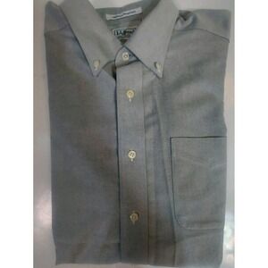 LL Bean Size 17/34 Button Down‎ Wrinkle Resistant Long Sleeve Men's Shirt Gray